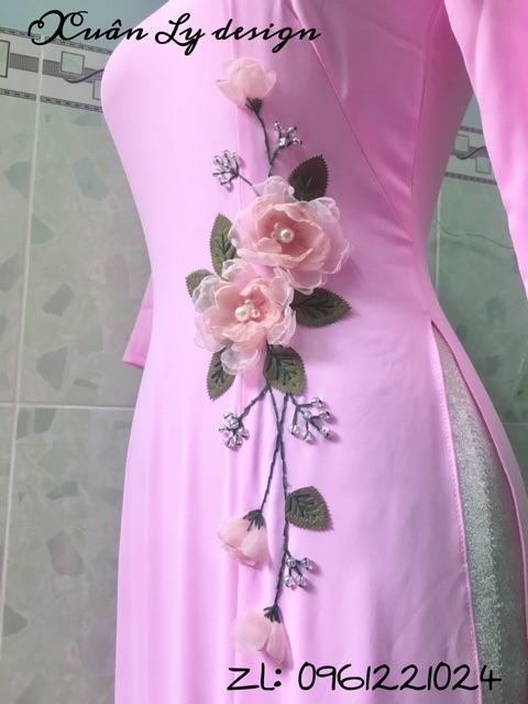 Set Hoa Voan Kết Đính Áo Dài | Shopee Việt Nam