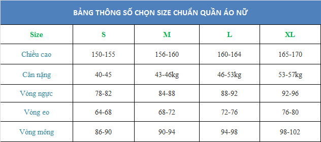 Bảng Size Quần Áo Nữ Chuẩn Dáng Nhất 2023 - Dạy Cắt May