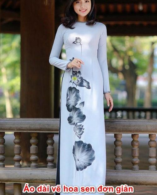 Top 10 Mẫu Áo Dài Vẽ Hoa Sen Đẹp Và Hot Nhất 2023 - Ninistore 2023