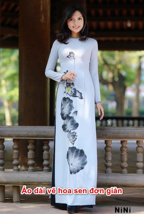 Top 10 Mẫu Áo Dài Vẽ Hoa Sen Đẹp Và Hot Nhất 2023 - Ninistore 2023