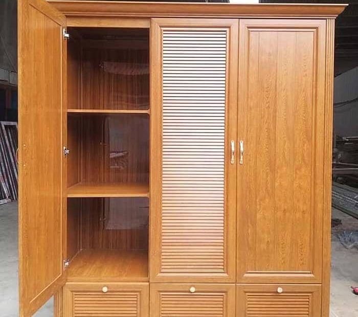 10+] Mẫu Tủ Quần Áo Nhôm Kính Đẹp Nhôm Giả Gỗ Sang Trọng