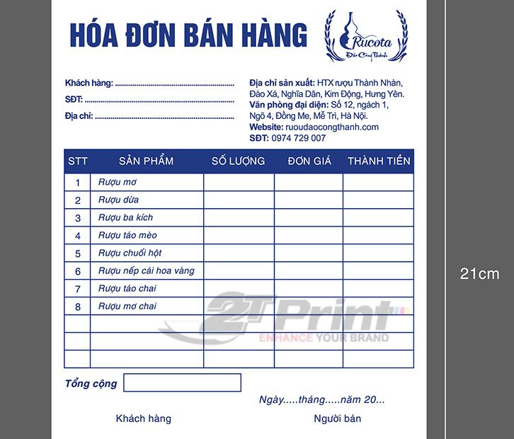Download 100 Mẫu Hóa Đơn Bán Lẻ File Excel, Word