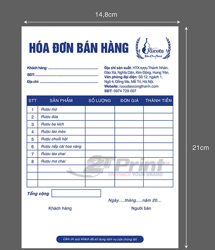 Download 100 Mẫu Hóa Đơn Bán Lẻ File Excel, Word