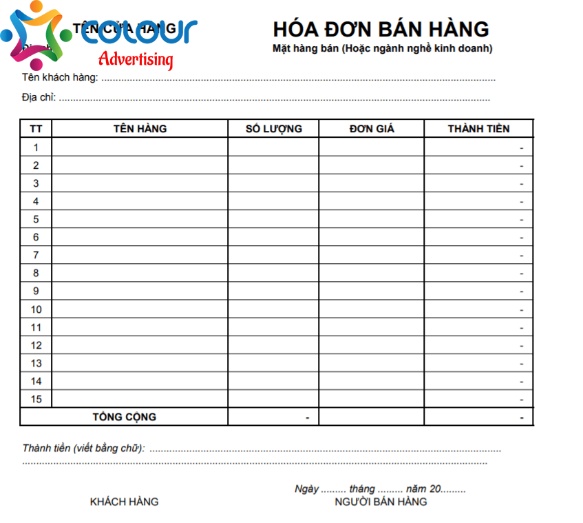Download 100 Mẫu Hóa Đơn Bán Lẻ File Excel, Word 2023 Miễn Phí