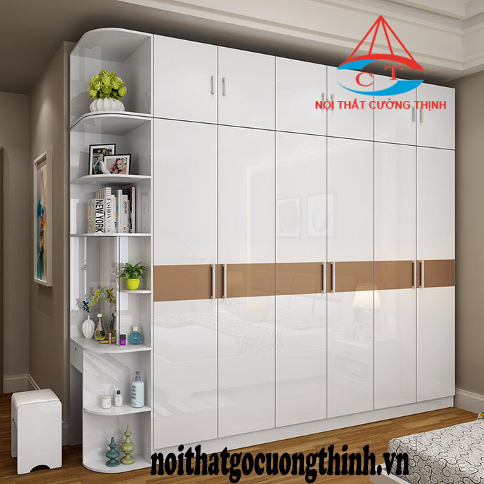 Mẫu Tủ Đựng Quần Áo Đẹp Hiện Đại 6 Cánh Lớn Gỗ Công Nghiệp Thiết Kế Đa Năng