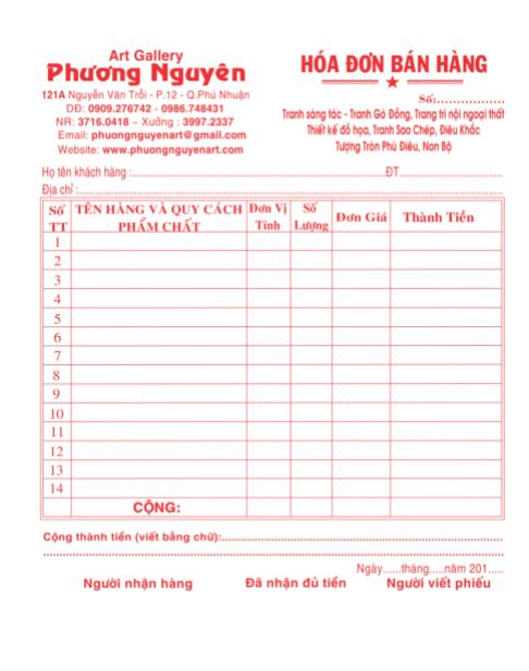 150+ Mẫu Hóa Đơn, Phiếu Order Nhà Hàng, 8 Nơi In Uy Tín