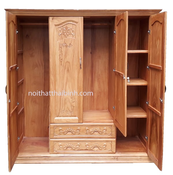 Tủ Gỗ Đựng Quần Áo 3 Buồng Mẫu Đẹp, Hàng Chất Lượng