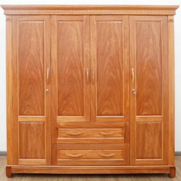 Tủ Quần Áo Gỗ Đinh Hương 4 Cánh 3 Buồng - 100% - Chuẩn Gỗ Không Pha Tạp
