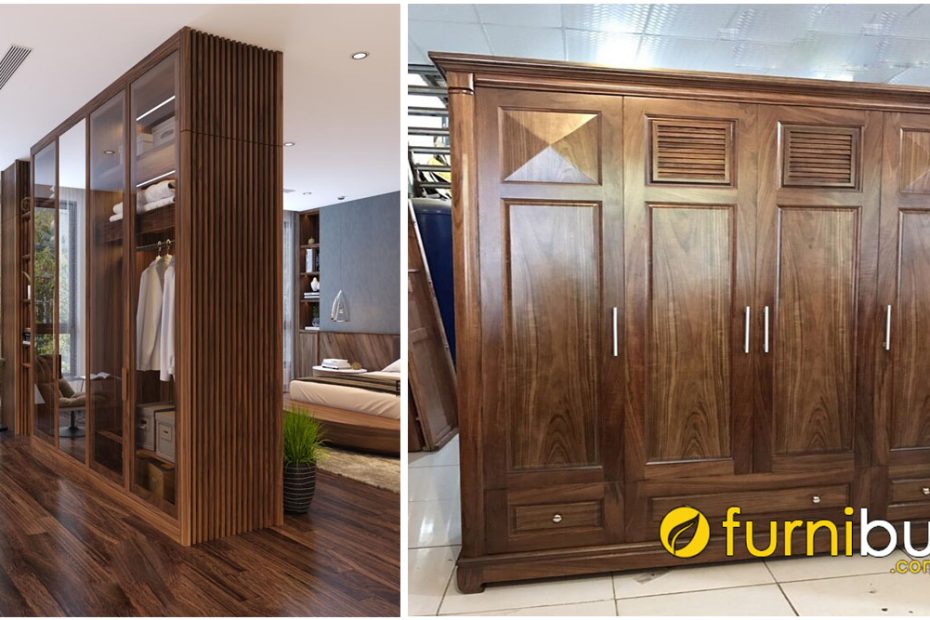 Tủ Quần Áo Gỗ Óc Chó Hiện Đại - Báo Giá Thị Trường | Nội Thất Furnibuy