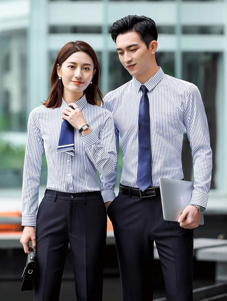 Mẫu Áo Sơ Mi Đồng Phục Sọc - Dpsm01