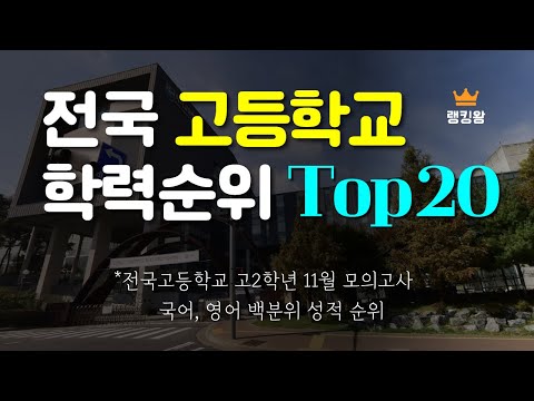 전국 고등학교 학력순위 Top20